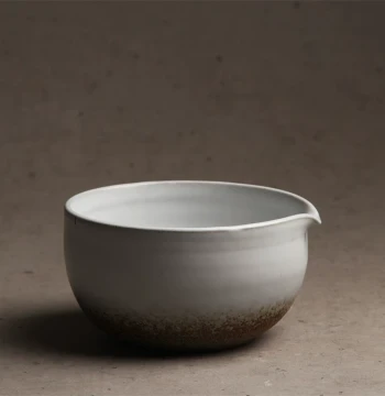 Japanese Style Rough Pottery Tea Fairness Cup, Matcha Bowl, Jingdezhen Pure Handmade Ceramic Tea Set, Large Brewing and Serving Bowl, Tea Washer, Waste Container