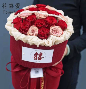 Xi Jie Lian Li Fabric Small Fragrant Style Flower Wrapping Paper, Bouquet Packaging Material, Round Handmade DIY Wedding Celebration Bouquet