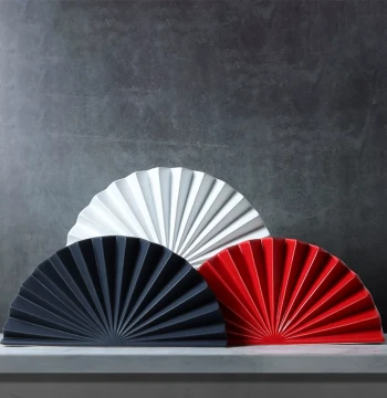 Creative Origami Fan-Shaped Ceramic Ornament for Entryway, Wine Cabinet, TV Stand, Display Case, or Bookshelf Decoration