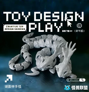 3D Printed One-Handed Monster Lake Reaching Hand Monster Demon Gran Maya Sea Monster Land Eater Articulated Leviathan
