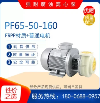PF(FS)65-50-160 Corrosion-Resistant Centrifugal Pump - Heavy-Duty Plastic Chemical Pump for Acid/Alkali and Wastewater Discharge