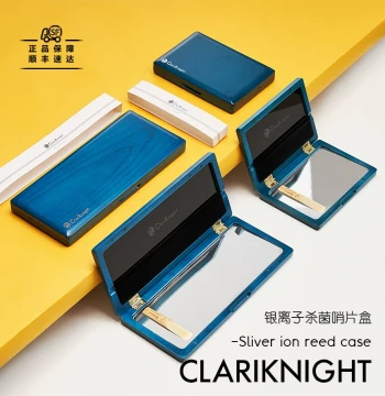 CLK Clarinet Knight Silver-Ion Wooden Reed Case, Durable, Portable, Sterilizing, and Mold-Resistant