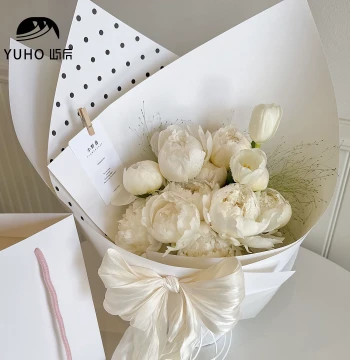 YUHO [Mother's Day & 520] 157g Thickened Polka Dot Series Flower Wrapping Paper for Bouquets