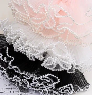 Huaxiai Inner Lining Pearl Pleated Wave Tulle, Florist Flower Wrapping Material, Ruffled Mesh for Bouquet Packaging Wholesale