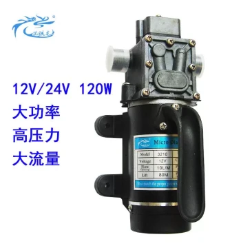 High Flow High Pressure 12V 24V DC Water Pump Agricultural Spraying Car Washing Self-Priming Pressurization 120W Electric Diaphragm Pump