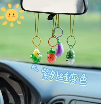 Simulation Food Color-Changing Vegetable Roast Duck Pendant Cute Female Student Bag Car Ornament Holiday Gift Keychain