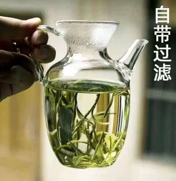 Imitation Song Dynasty Glass Teapot - Specialized for Brewing Green Tea, Single-Serve Small Teapot with Handle, Home Brewing Set with Tea Cups