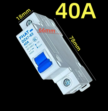 Electric Vehicle 25A 32A 40A 50A 63A Air Circuit Breaker DZ47-63 Power Supply Disconnect Protection Switch