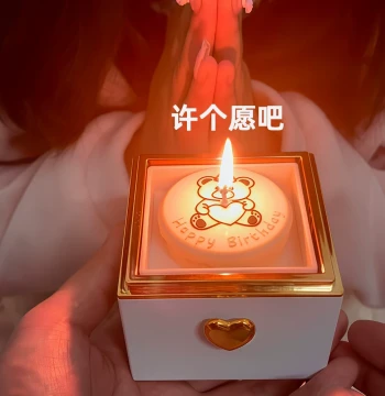 Birthday Surprise Box Flip Confession Proposal Bear Cake Ring Box Necklace Box Gift for Girls Girlfriend