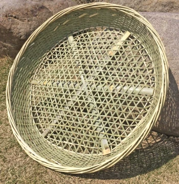 Bamboo Woven Tofu Sieve Large Hole Leak Screen Round Drying Rice Winnowing Basket Coarse Sieve Rapeseed Vegetable Washing Special Basket