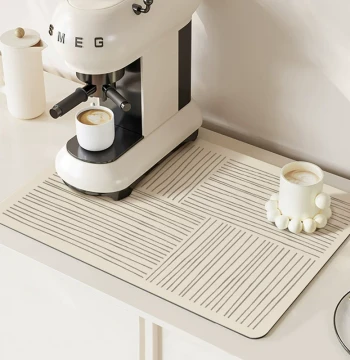 Wabi-Sabi Style Kitchen Countertop Draining Mat Absorbent Coffee Machine Special Absorbent Mat Bar Sink Mat Bowl Plate Placemat
