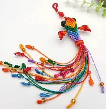 Goldfish Auspicious Charm Car Keychain Pendant, Chinese Knot Koi Fish, Mobile Phone Lanyard, Self-Made Handcraft DIY Material Kit