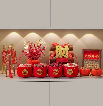 Housewarming Gift Set - 'Bountiful Harvest' Ornaments for New Home Decoration and Moving-In Ceremony