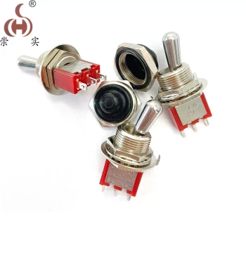 M12 Large-Head Toggle Switch - 12MM 3/6-Pin 2-Position or 3-Position Rocker Arm Switch