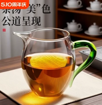 Fairness Cup Tea Divider Set with Strainer and Tea Sea, Kung Fu Tea Set, Thickened High-Borosilicate Glass Brewing Fairness Cup