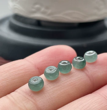 [Natural Jadeite Accessories] Grade A Icy Blue-Green Abacus Beads, Millet Beads, Spacer Beads, Loose Beads for DIY Jade Bracelets