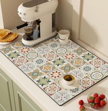 American Style Table Mat, Light Luxury Premium Home Heat-Insulating Water-Absorbing Quick-Drying Countertop Pad, Kitchen Diatom Mud Drainage Mat