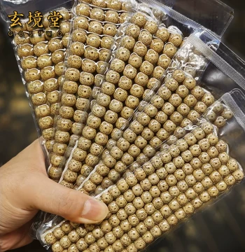 Hainan Native Star Moon Bodhi Bracelet 108 Beads Unisex Bracelet 8/9/10/11/12mm Old Barrel Beads Yellow Seeds
