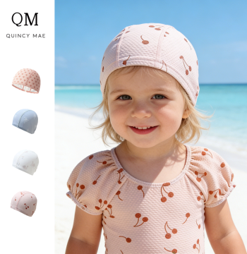 Quincy Mae Kids Printed Swim Cap: Breathable Skin-Friendly Multi-Color Options, Baby Sun Protection Swimming Hat for Boys and Girls