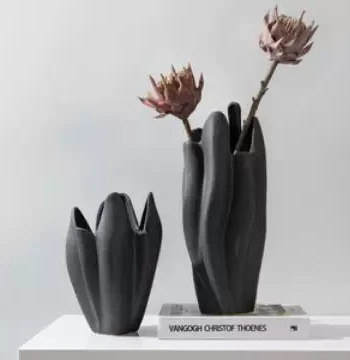 New Chinese Style Matte Ceramic Vase Modern Minimalist Showroom Living Room Dining Table Hotel Homestay Flower Arrangement Vase Soft Decoration