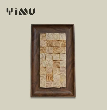 YIMU Modern Minimalist Decorative Art - 3D Solid Wood Mosaic Retro Creative Wall Hanging or Desktop Display