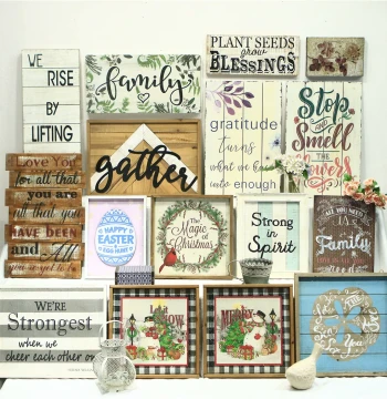 Unique Collection: American Retro Wall Art for Living Room Sofa Background, Antique Wooden Mural Decorative Painting