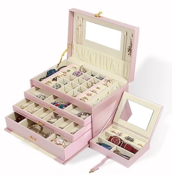 Milady Large Capacity Jewelry Box with Password Lock - Princess European Korean Style Wooden Jewelry Cabinet for Wholesale