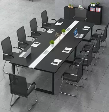 Modern Minimalist Long Conference Table Combination Meeting Room Dedicated Tables and Chairs Employee Meeting Training Work Table Manufacturer