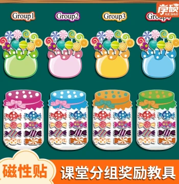Candy and Fruit Themed Magnetic Classroom Group PK Management Board for Teacher Incentives, Competition Scoring, and Token Rewards