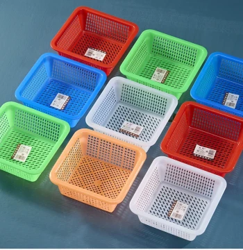 Mini Square Plastic Basket, Small Four-Sided Kitchen Prep Container, Kindergarten Storage Bin, Plastic Sieve for Medication Sorting
