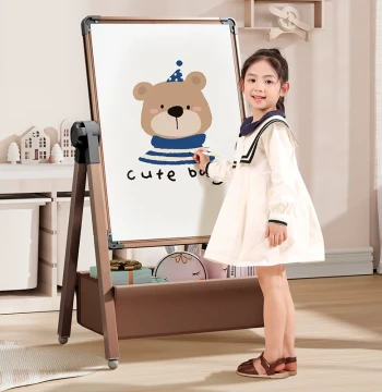 Children's Drawing Board: Home Magnetic Stand Double-Sided Teaching Blackboard for Babies, Watercolor Graffiti Erasable Whiteboard