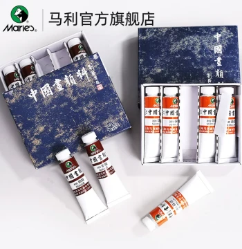 Marie's Authentic No. 63 Single Tube Chinese Painting Pigment for Landscape, Ink Wash, and Peony, Titanium White Entry-Level Paint