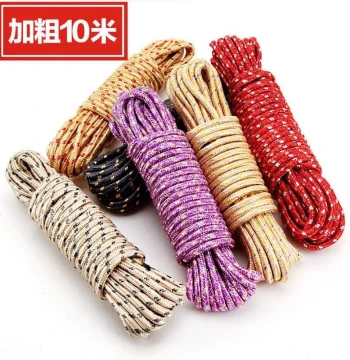 10m Outdoor Gear Travel Clothesline Anti-Slip Windproof Thickened Drying Rope Sturdy Nylon Binding Rope Strap