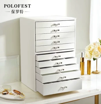 Large Capacity 10-Tier Jewelry Box, European Style Jewelry Case with Drawers for Necklaces, Watches, Earrings; Gift for Girls