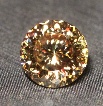 Starry Cut Round Champagne Gold Yellow Diamond Loose Stone Ring Face Pendant Necklace Unset Men Women Couple Style