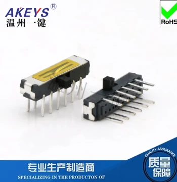 MSK-42D01 Mini Toggle Switch 12-Pin 2-Position Horizontal Plug-in Sliding Switch with Card Slot Film Power Switch