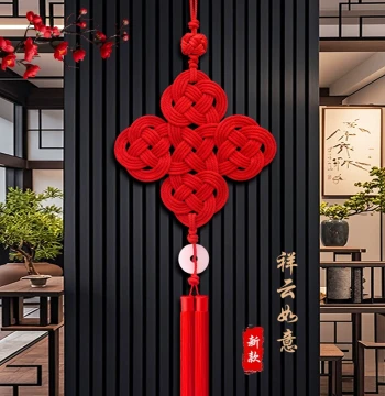 2026 New Chinese Knot Wall Hanging, Large Premium Auspicious Clouds and Ruyi Design for Living Room, Housewarming, Spring Festival Background Wall, Chinese Style Gift