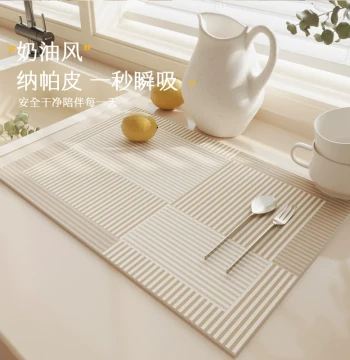 Kitchen Countertop Protective Mat Multi-functional Drainage Mat Bathroom Vanity Absorbent Water Control Mat Desktop Coaster