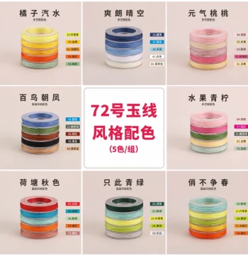 Jinquanhua No. 72 Jade Thread 5-Color Set Braided New Year Meaning Ins Color Scheme Hand Necklace Rope Material DIY Supplies