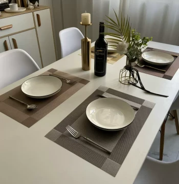 Placemat Heat-Resistant Pad Waterproof and Oil-Proof Premium American-Style Luxury Dish Mat Anti-Scald European Western Dining Table Mat
