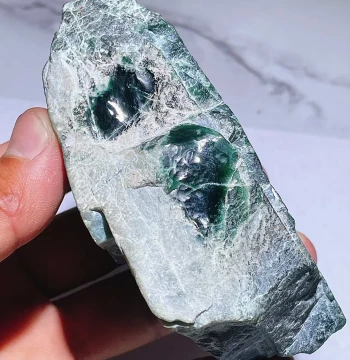 TT05639 Natural Jadeite Rough Stone Old Pit Ink Green Jade Ring Face Material Weight 0.5 kg