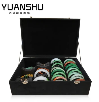 Large Capacity Bracelet Box, Active Version Jade Bangle Storage Case, Jadeite Jewelry Collection Box with 44 Slots, Wide Mouth Snowflake Bangle Case