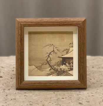 Song Dynasty Small-Format Chinese Painting Display Stand Ma Yuan Snow Scene Replica Antique-Style Decorative Hanging Art