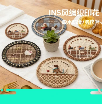 Luxury Premium Non-Slip Heat-Resistant Placemat, Diatom Mud Round Water-Absorbing Coaster for Dining Plates and Cups