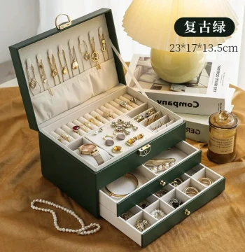 Premium Jewelry Storage Box with Multi-Layer Drawers for Necklaces, Earrings, and Gold Accessories
