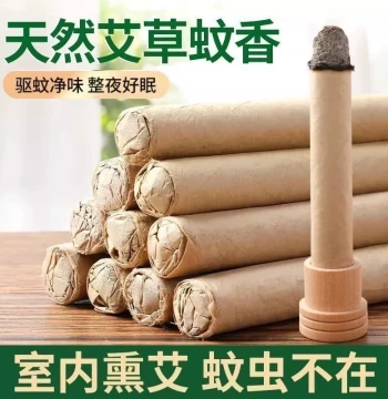 [5 Sticks + 1 Base] Natural Aromatherapy Sleep Aid and Mosquito Repellent Mugwort Sticks