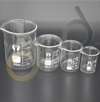 Thickened Glass Beaker with Spout Burr-Free Flatter Bottom