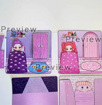 New Creative Gift Toy: Witch Girl Group Educational Quiet Book – Stress-Relief Stickers, K-Pop Handmade DIY Craft Kit for Children
