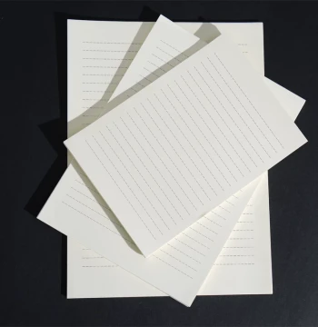 50 Sheets of Beige Single-Line Letter Paper in A4/A5 Sizes with Minimalist Japanese Style