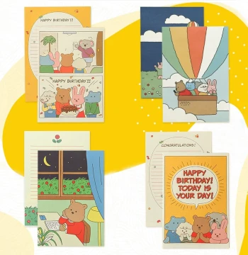 Dailylike Korea Cute Cartoon Premium Full-Color Page Fresh Ins Style Love Letter Confession Letter Paper and Envelope Set